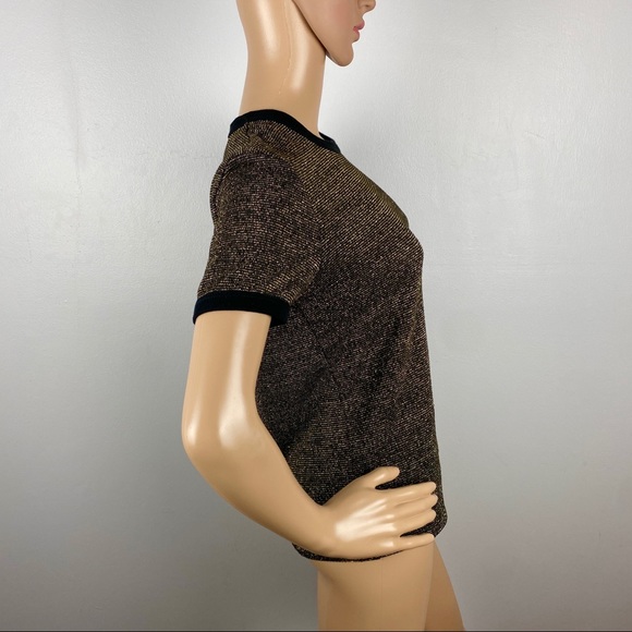 NEW RTA GOLD METALLIC SHORT SLEEVE TOP - Picture 6 of 9